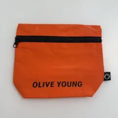 【新品未使用】OLIVE YOUNG オリヤン ノベルティポーチ オレンジ 韓国