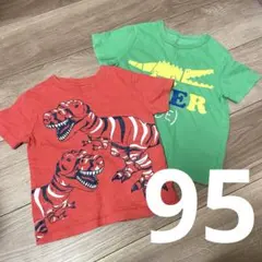 GAP 恐竜プリント2T/95サイズ Tシャツ 2枚セット