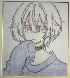 【ミニ原画】オリジナル手描きイラスト／うまく言えないの 一点物