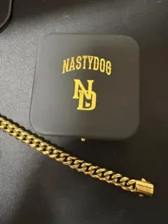 NASTYDOG ゴールドチェーンブレスレッド21cm