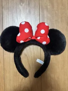 ミニー耳カチューシャ（赤い水玉リボン付き）