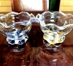 ぶどう型　ガラス深皿　二箇セット