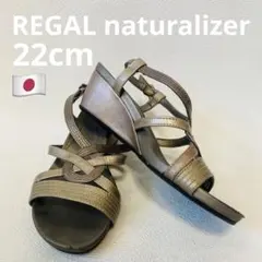 ❣️アッパー美品22cmリーガルナチュラライザー サンダルブロンズゴールド系のサムネイル