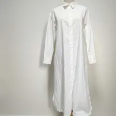 【ユニクロ　UNIQLO】Aラインロングシャツワンピース　合わせやすい　a685