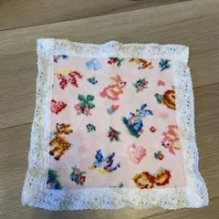 FEILER フェイラー　ハンカチ　タオル　ピンク　レース付き　ウサギ