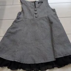 COMME CA ISM 千鳥格子柄 ノースリーブ ワンピース 120A