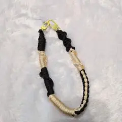 スマホショルダーストラップ ブラック ゴールド　クリアシート付き　アクセサリー
