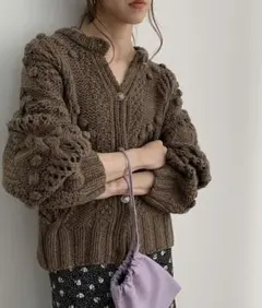 MADEMOISELLE ROPE’ ポップコーンハンドニット カーディガンのサムネイル