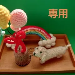 だるま様専用ページ ハンドメイドあみぐるみ　犬　風船　虹