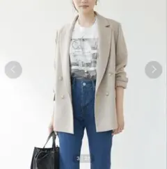 green label relaxing ツイード ボックス ダブル ジャケット