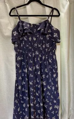 【即購入可】レディース　大きいサイズ　4L 花柄　キャミソールワンピース　膝丈