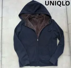 美品 UNIQLO ボアパーカー レディース L 短丈 ジップアップ