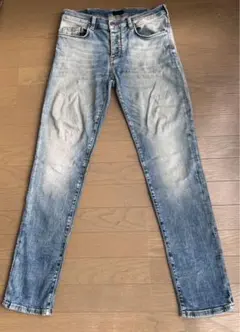 イタリア発【SSEINSE】スリムフィット ダメージ加工ストレッチ デニム 48