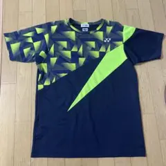 YONEX ユニフォームTシャツ L ネイビー/ライムグリーン