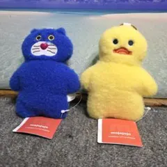 mojojojo カラビナ付きぬいぐるみポーチ 青ネコ ひよこ