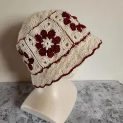 ハンドメイド手編み春夏用 バケットハットクラッシャーハットクロシュハット