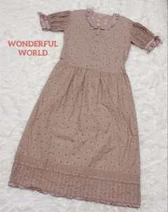 WONDERFUL WORLD ワンピース ロング丈　花柄　マキシ丈　リボン