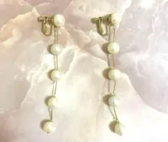 5連パール ロングイヤリング