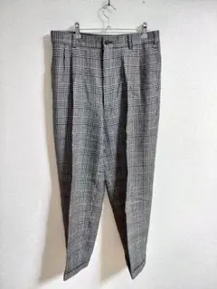 メンズ　グレンチェックスラックス　w79 裾ダブル