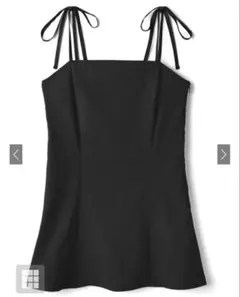 リボンストラップキャミソールミニワンピース[gm466] ブラック