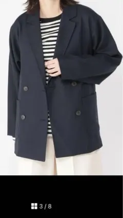 美品★スタジオクリップdaysダブルテーラードジャケットネイビー