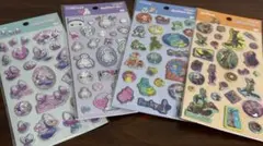 4枚 ポップデコパーティー ラメきらクリスタルシール Disney