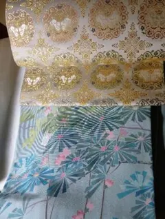 ✨️篠谷惣兵衛金色模様の袋帯＆加賀友禅訪問着セット‼️丹後ちりめん‼️最終値