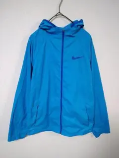 ナイキ　ナイロンジャケット　レディースS相当　青色　薄手生地　ポリエステル