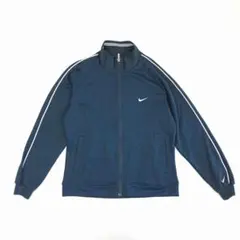 【NIKE】ナイキ トラックジャケット ネイビー 刺繍ロゴ　Mのサムネイル