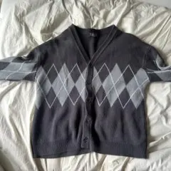 アーガイルパターン Vネックカーディガン