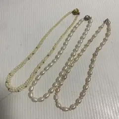 淡水パール 淡水真珠 ネックレス 3点セット SILVER 金具あり 銀メッキ