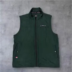 【美品】ダンロップ メッシュ裏地 ベスト L 緑 ナイロン ジップアップ ゴルフのサムネイル