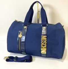 MOSCHINO ビンテージモスキーノ　2way ボストンバッグ　ロゴチャーム付 MOSCHINO ビンテージモスキーノ 2way ボストンバッグ ロゴチャーム付