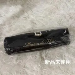 【新品】メゾンドフルールパールビジュー合皮リボンペンケースブラック