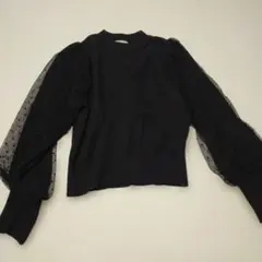 earth music&ecology ブラックニットトップス