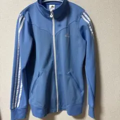 adidas 青 ジップアップジャージ Lサイズ