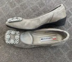 ラインストーンバックル付きコンフォートシューズ 23cm