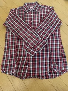 メンズシャツ 赤と黒のチェック　ソフトコットンシャツ