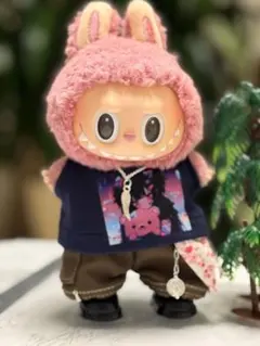 ハンドメイド ラブブサイズ ストリート風 着せ替え服 3点セットJ267