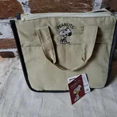 【新品タグ付き‼️】PEANUTS スヌーピー 保冷ランチバッグ ベージュ