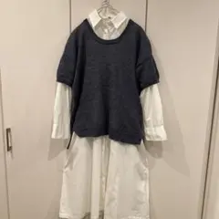 Theory luxe（セオリーリュクス）　リネンクルーネック半袖ニット　M