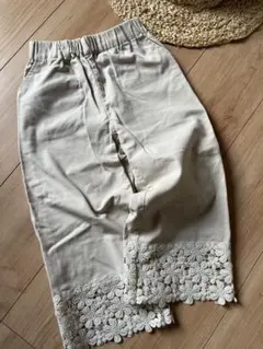 サマンサモスモス　ラーゴム　パンツ　レース　女の子　春服　ベージュ