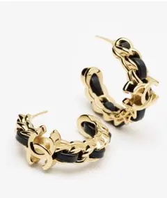 【新品未使用】CHANEL チェーン フープピアス