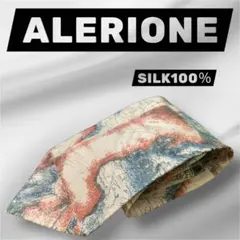 【美品】ALERIONE シルク100% イタリア製 お洒落 アート柄ネクタイ