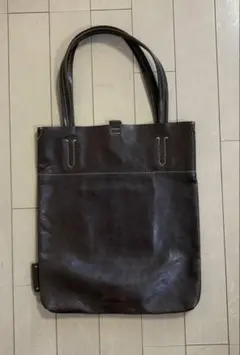 gentlen ダークブラウン レザー トートバッグのサムネイル