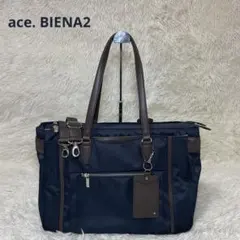 ✨美品✨エース ビジネスバッグ ace. BIENA2 2WAY ネイビー　二層のサムネイル
