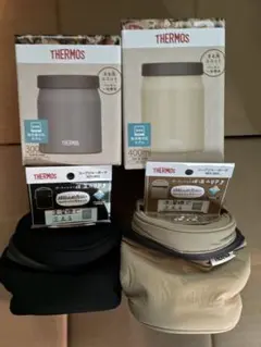 サーモス 食洗機対応スープジャー 300ml＆400ml＆ポーチ 4点セット