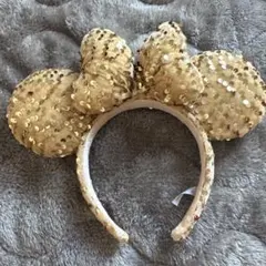 ミニー型ゴールドスパンコールカチューシャ