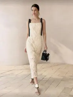 アイボリー レース キャミワンピース　2次会