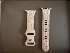 【オークション未使用】 Apple Watch バンド 薔薇 ミルクティー